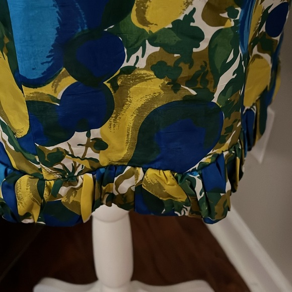 Rebecca Taylor Royal Blue green and olive color Silk Dress size 6 - Picture 8 of 16